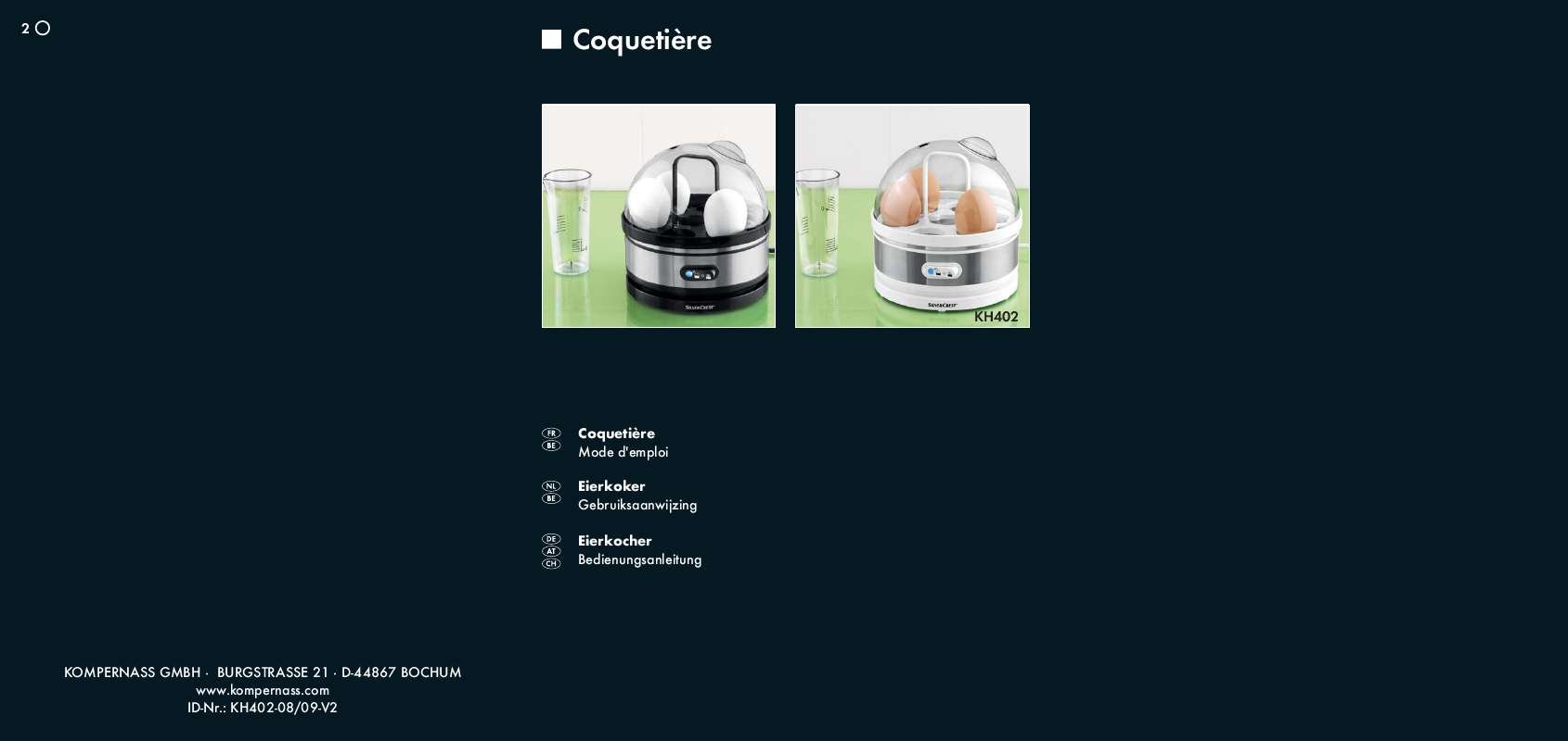 Notice SILVERCREST KH 402 EGG COOKER Trouver une solution à un